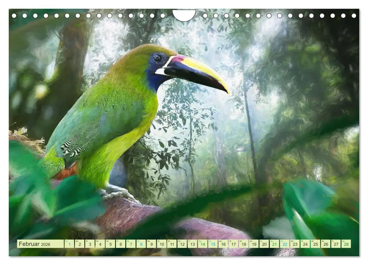 Bild: 9783457573716 | Hallo Dschungel - Artwork (Wandkalender 2026 DIN A4 quer), CALVENDO...