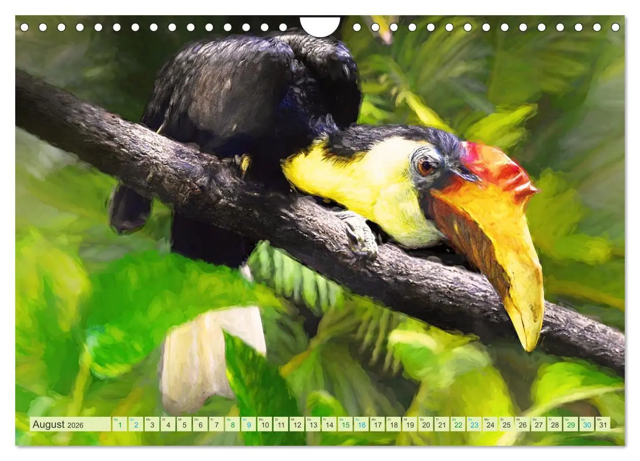 Bild: 9783457573716 | Hallo Dschungel - Artwork (Wandkalender 2026 DIN A4 quer), CALVENDO...