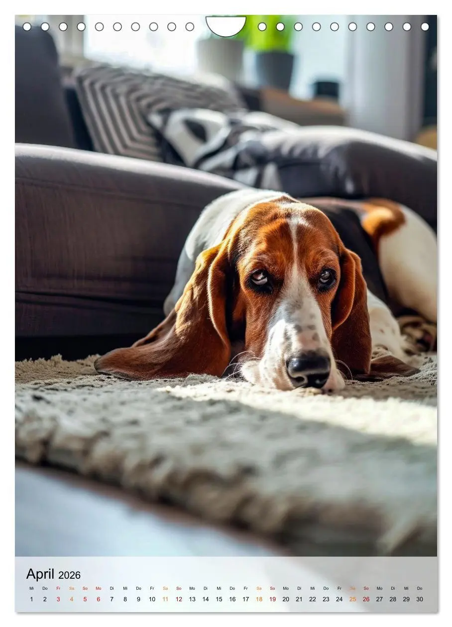 Bild: 9783516283716 | Basset Hound - freundlich und anhänglich (Wandkalender 2026 DIN A4...