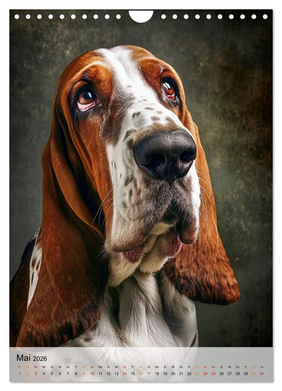 Bild: 9783516283716 | Basset Hound - freundlich und anhänglich (Wandkalender 2026 DIN A4...