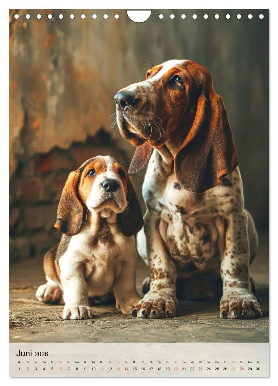 Bild: 9783516283716 | Basset Hound - freundlich und anhänglich (Wandkalender 2026 DIN A4...