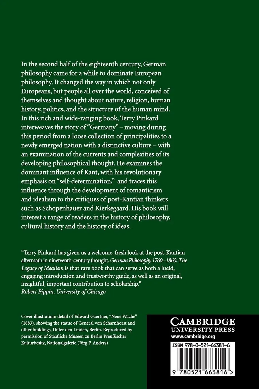 Rückseite: 9780521663816 | German Philosophy 1760-1860 | Terry Pinkard | Taschenbuch | Englisch