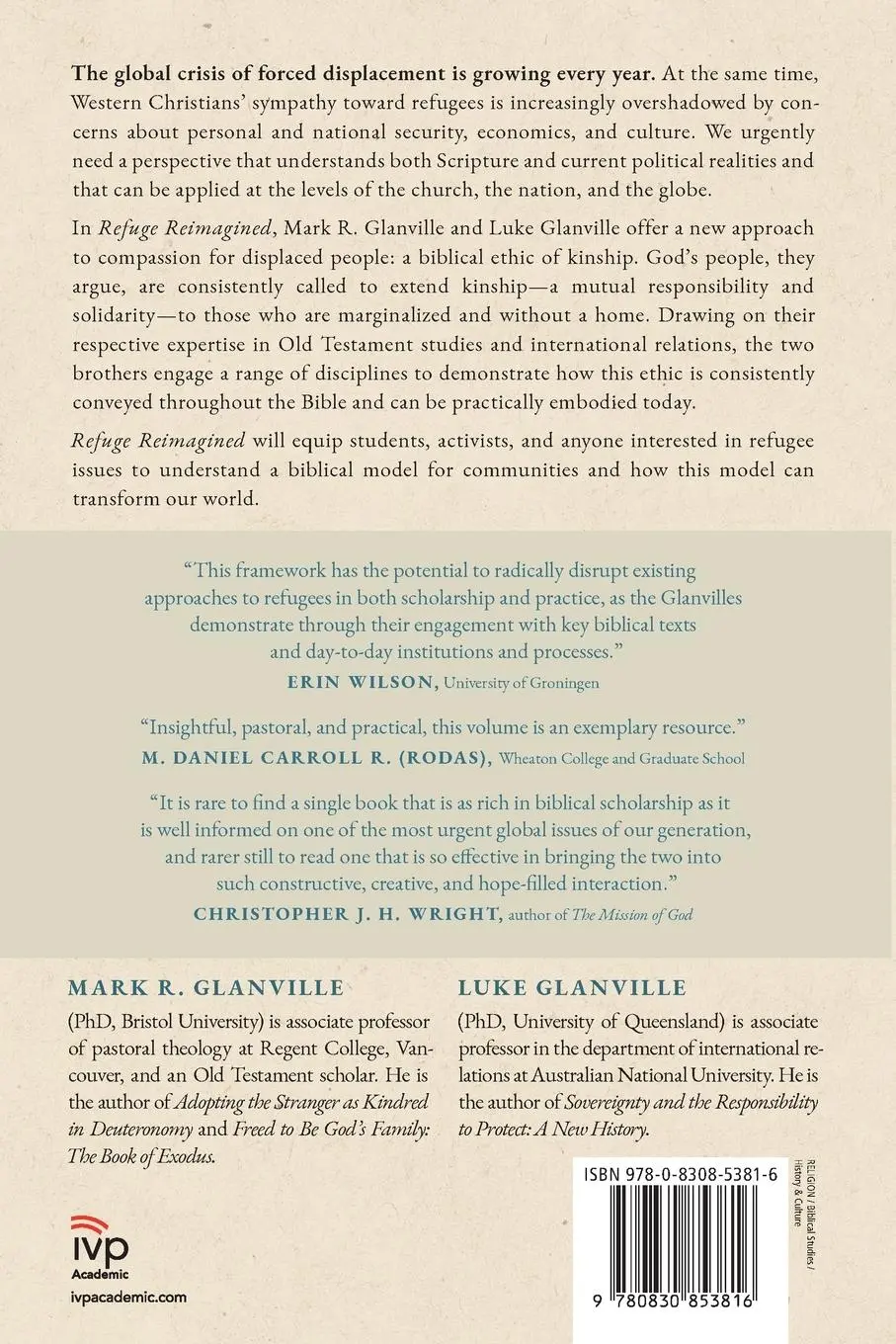 Rückseite: 9780830853816 | Refuge Reimagined | Biblical Kinship in Global Politics | Taschenbuch