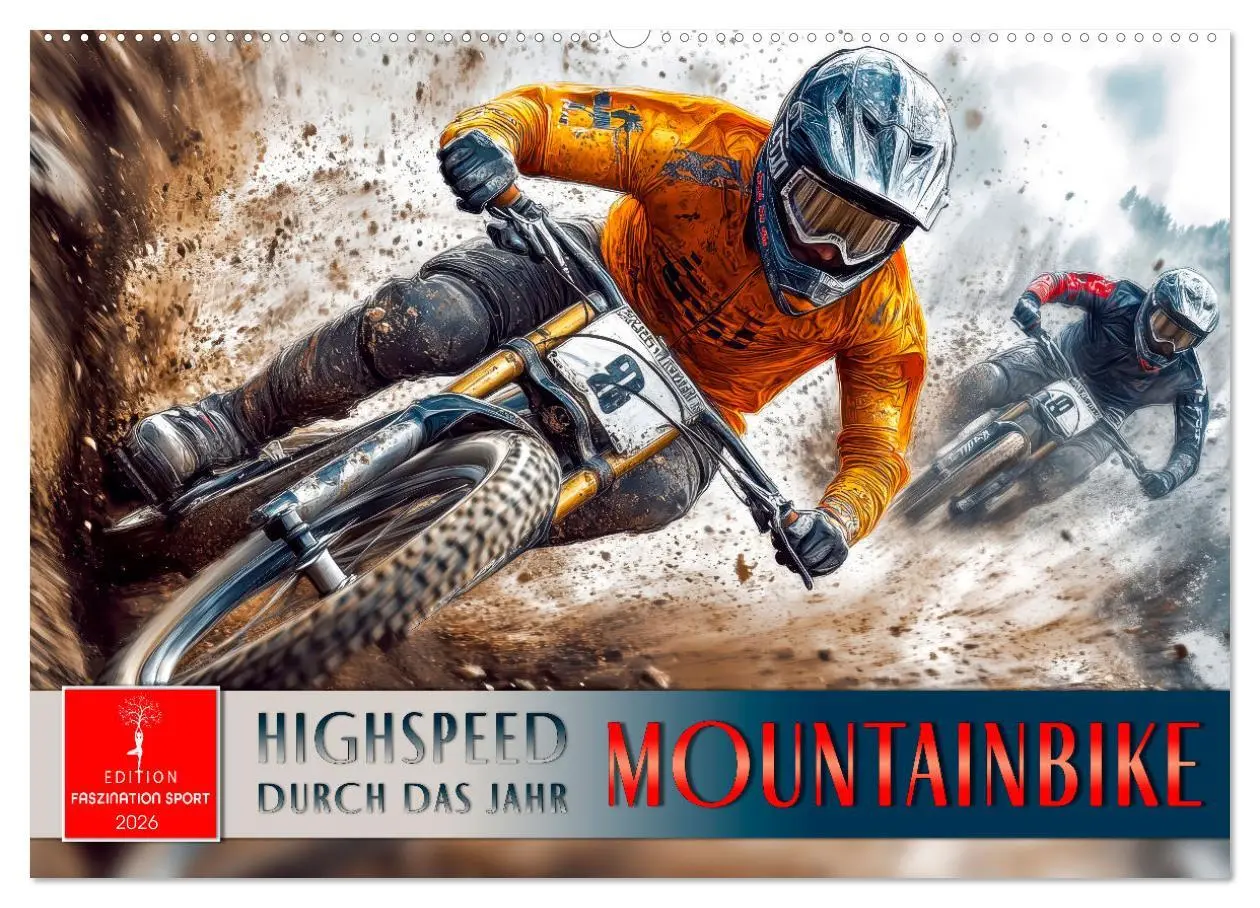Cover: 9783457253816 | Mountainbike - Highspeed durch das Jahr (Wandkalender 2026 DIN A2...