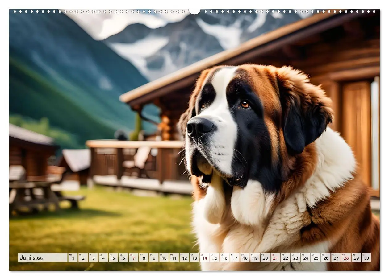 Bild: 9783457323816 | Gigant Bernhardiner (hochwertiger Premium Wandkalender 2026 DIN A2...