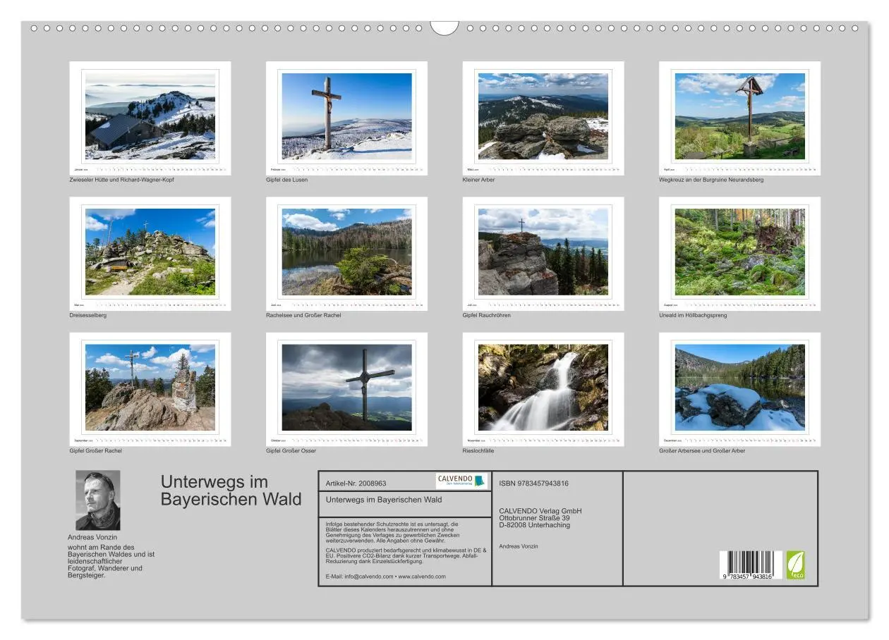 Bild: 9783457943816 | Unterwegs im Bayerischen Wald (Wandkalender 2026 DIN A2 quer),...