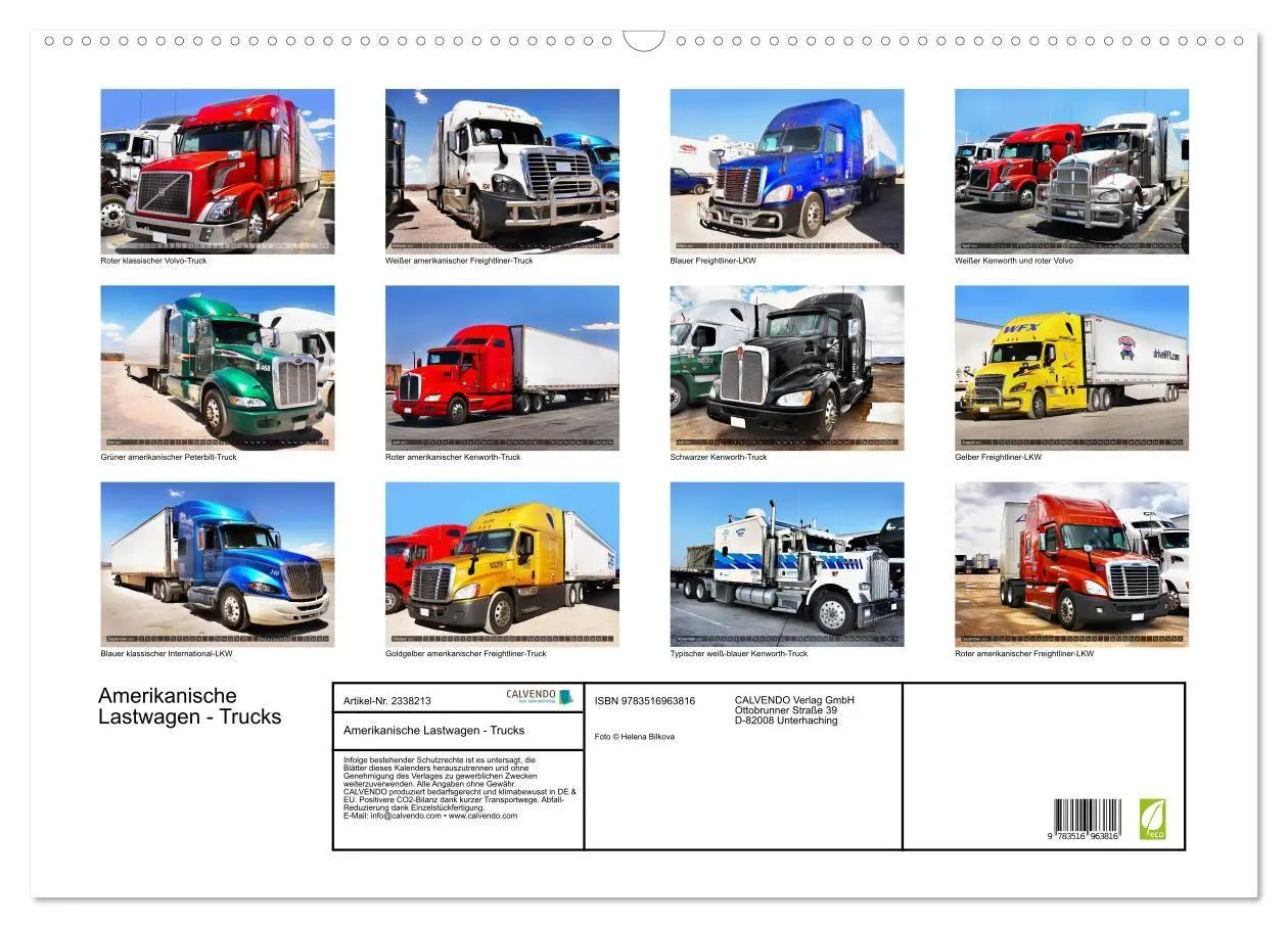 Bild: 9783516963816 | Amerikanische Lastwagen - Trucks (Wandkalender 2027 DIN A2 quer),...