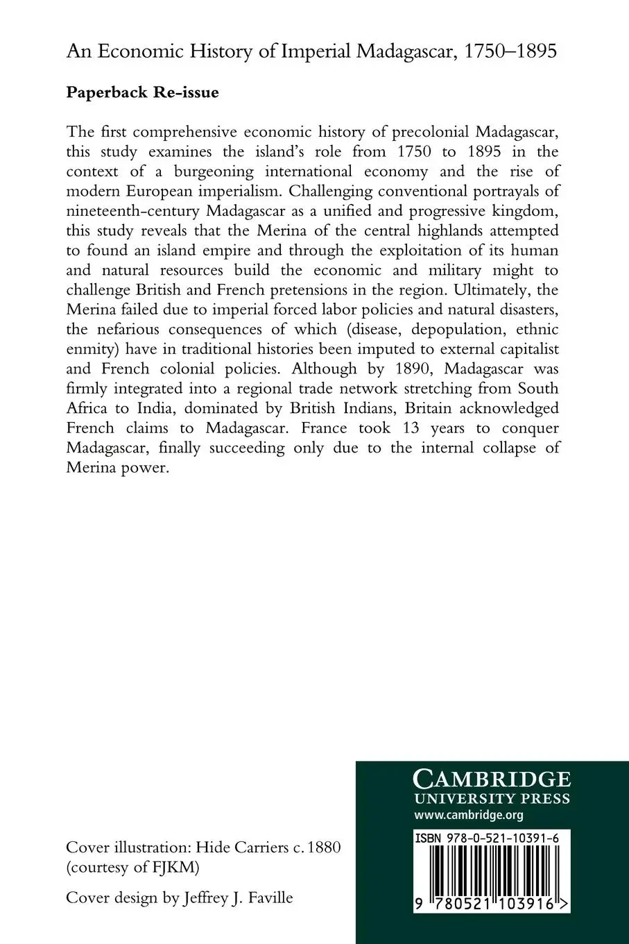 Rückseite: 9780521103916 | An Economic History of Imperial Madagascar, 1750 1895 | Gwyn Campbell