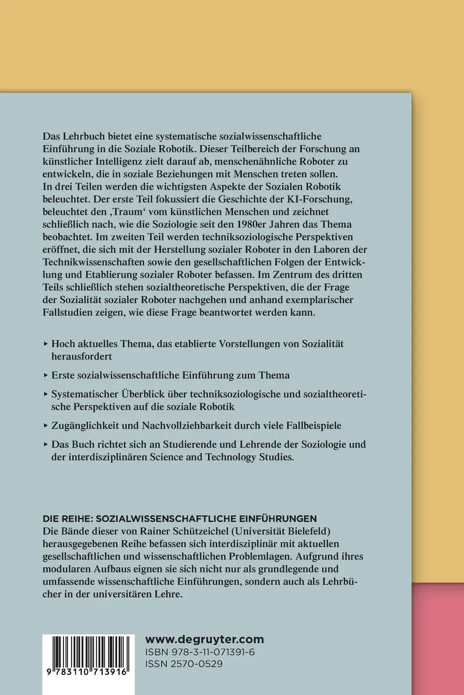 Rückseite: 9783110713916 | Soziale Robotik | Eine sozialwissenschaftliche Einführung | Muhle