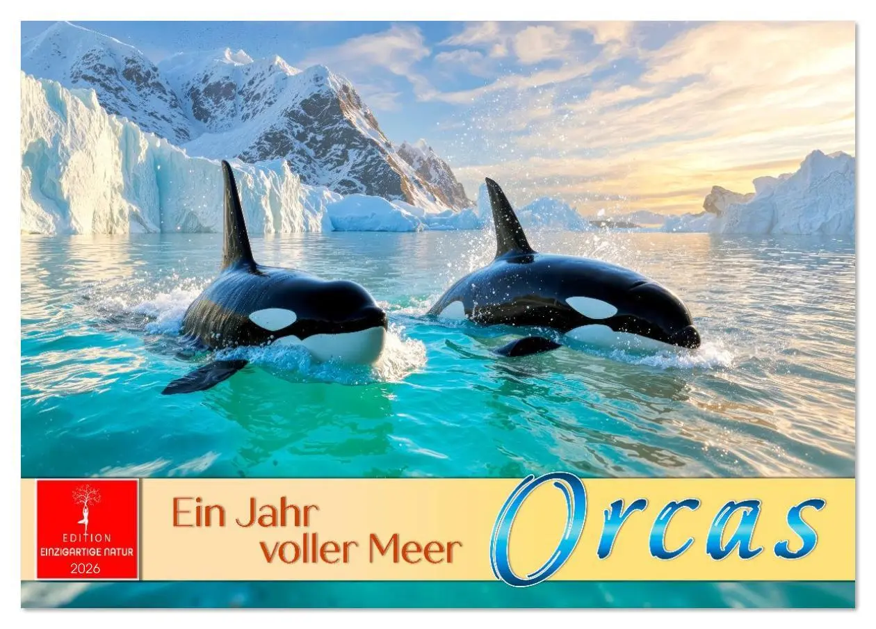 Cover: 9783516643916 | Orcas - ein Jahr voller Meer (Tischkalender 2026 DIN A5 quer),...