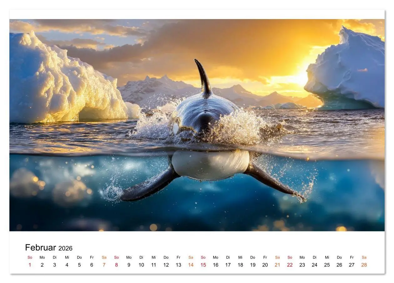 Bild: 9783516643916 | Orcas - ein Jahr voller Meer (Tischkalender 2026 DIN A5 quer),...