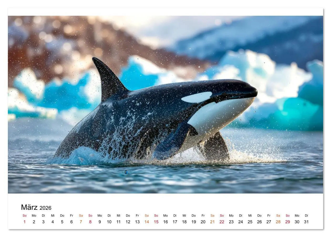 Bild: 9783516643916 | Orcas - ein Jahr voller Meer (Tischkalender 2026 DIN A5 quer),...