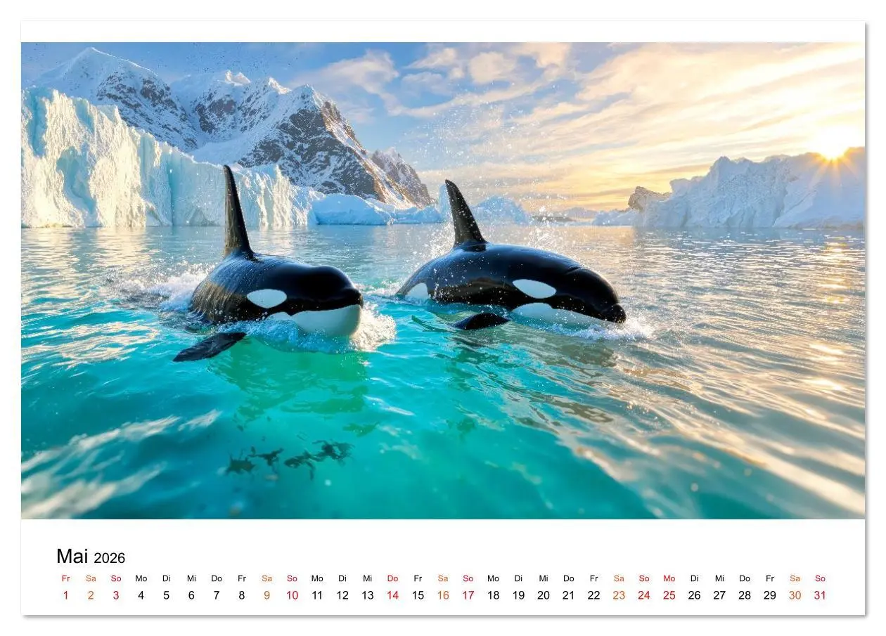 Bild: 9783516643916 | Orcas - ein Jahr voller Meer (Tischkalender 2026 DIN A5 quer),...