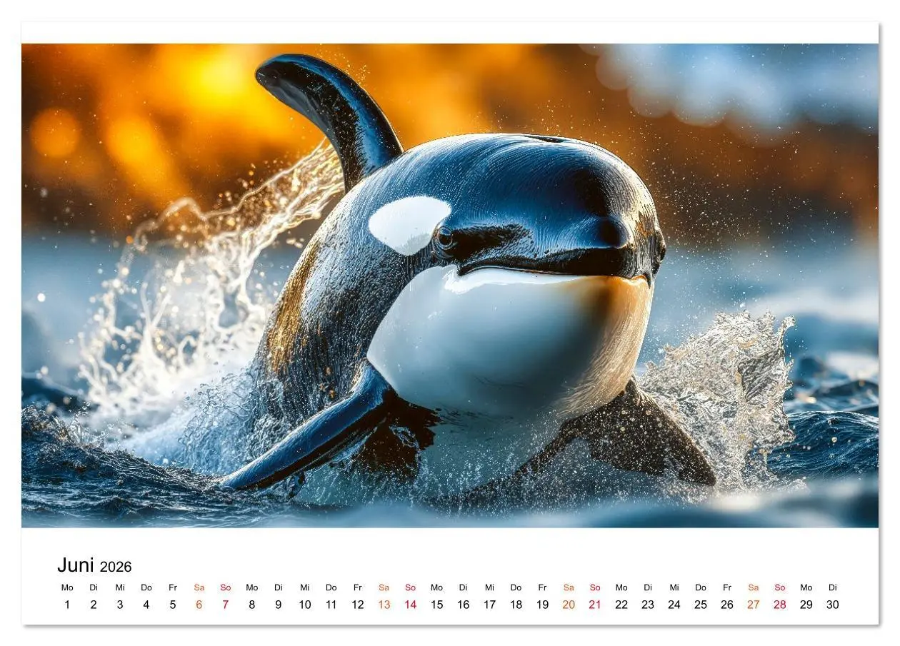 Bild: 9783516643916 | Orcas - ein Jahr voller Meer (Tischkalender 2026 DIN A5 quer),...