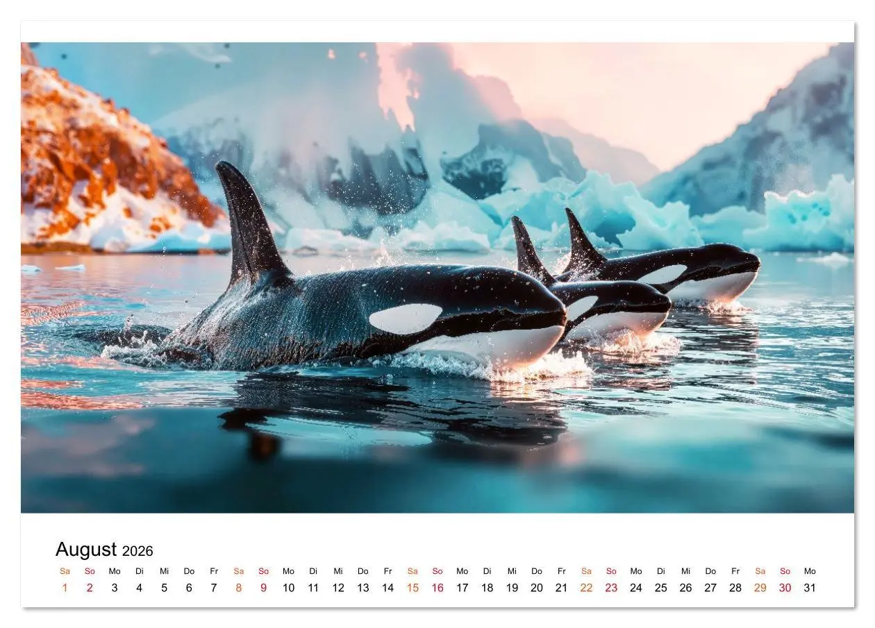 Bild: 9783516643916 | Orcas - ein Jahr voller Meer (Tischkalender 2026 DIN A5 quer),...