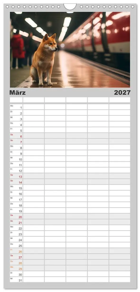 Bild: 9783594313916 | Familienplaner 2027 - Shiba Inu - Stolz und Anmut mit 5 Spalten...