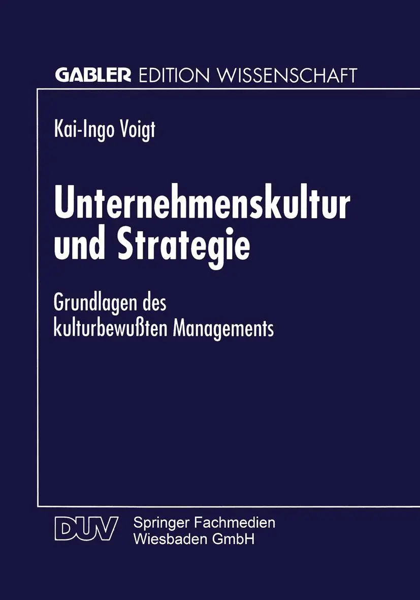 Cover: 9783824463916 | Unternehmenskultur und Strategie | Kai-Ingo Voigt | Taschenbuch | x