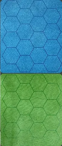 Cover: 601982034016 | Megamat® 1" Reversible Blue-Green Hexes (34½" x 48" Playing Surface)
