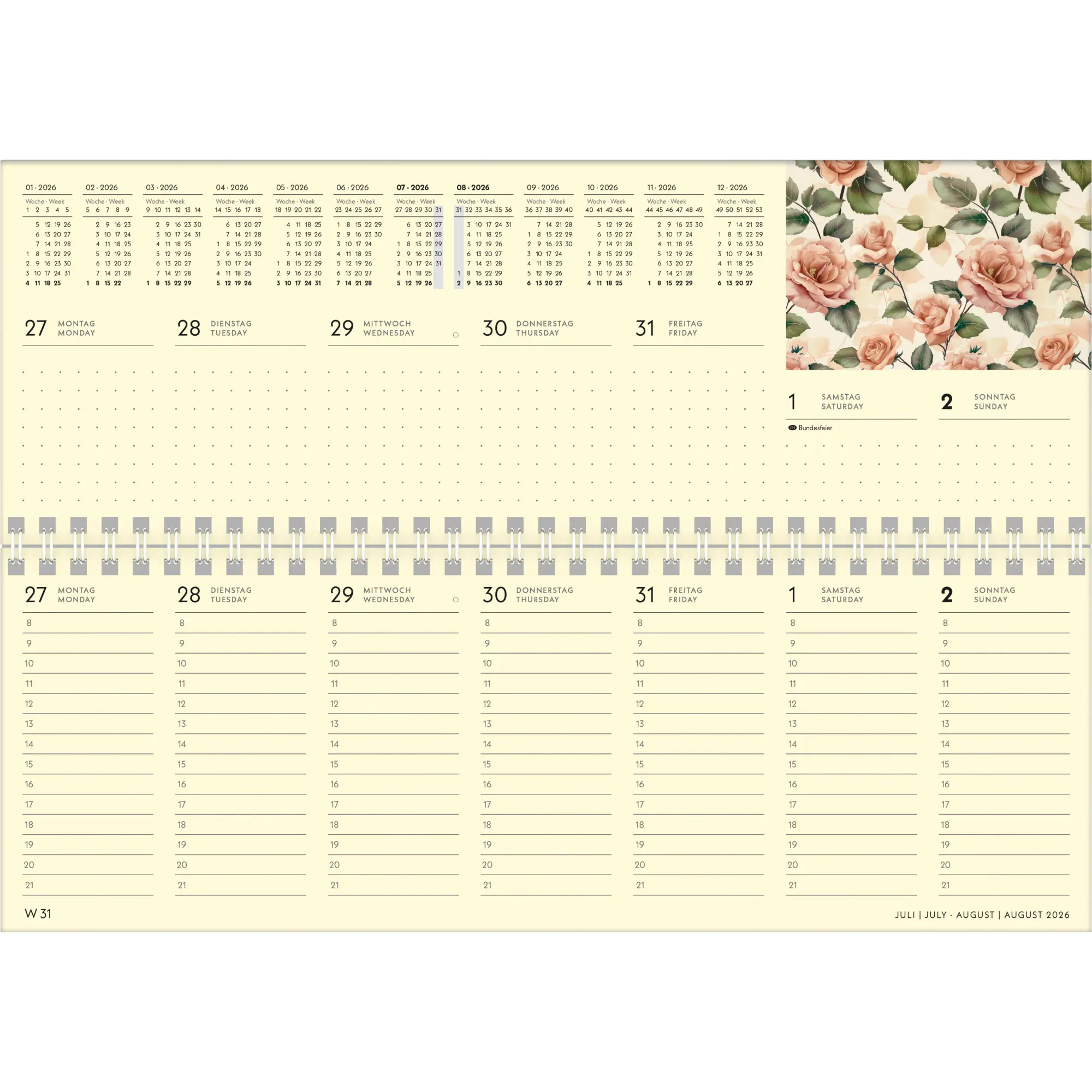 Bild: 4069095004016 | GreenLine Floral 2026 - Tischquerkalender - Tischkalender - Blumen...