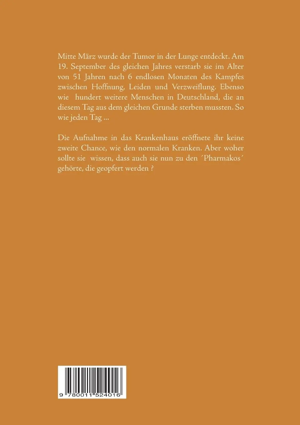 Rückseite: 9780011524016 | Tod mit Ansage | Diagnose Lungenkrebs | Heino Kirschke | Taschenbuch