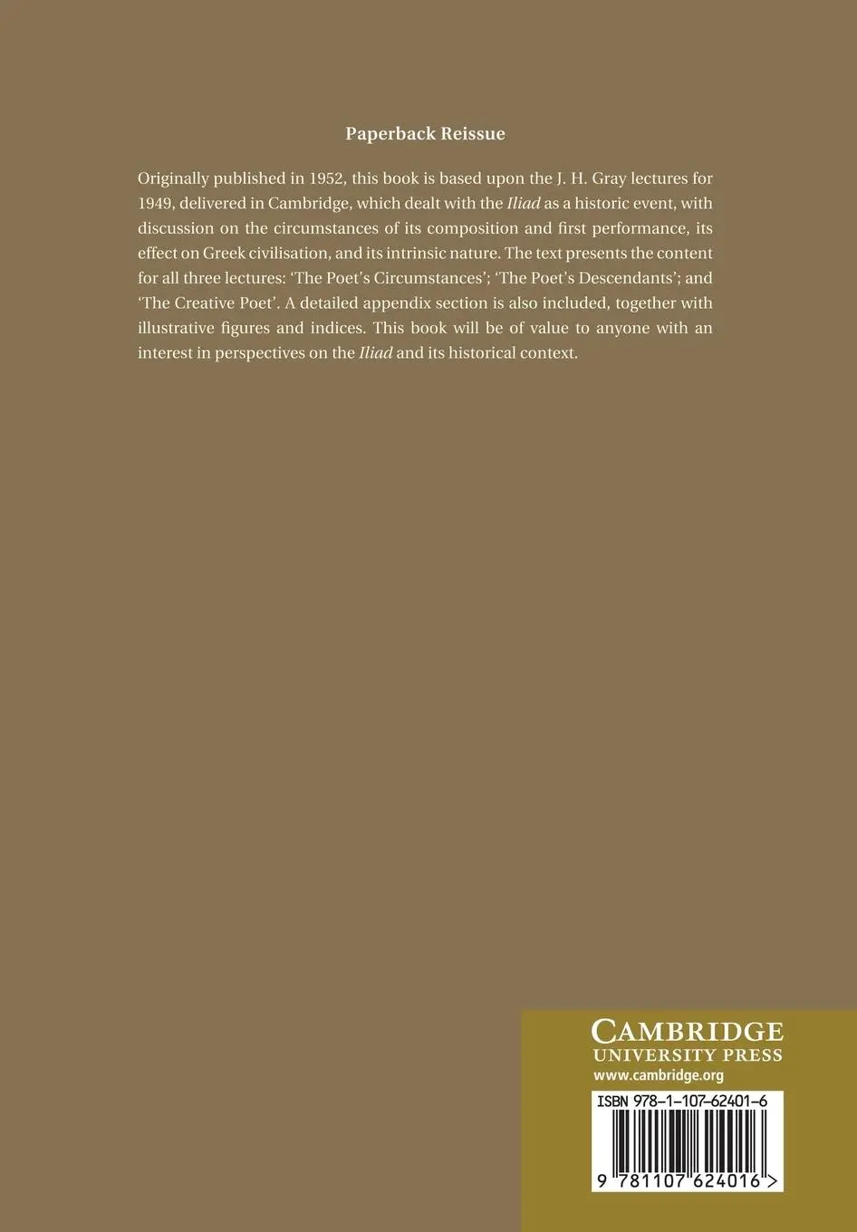 Rückseite: 9781107624016 | The Poet of the Iliad | H. T. Wade-Gery | Taschenbuch | Englisch