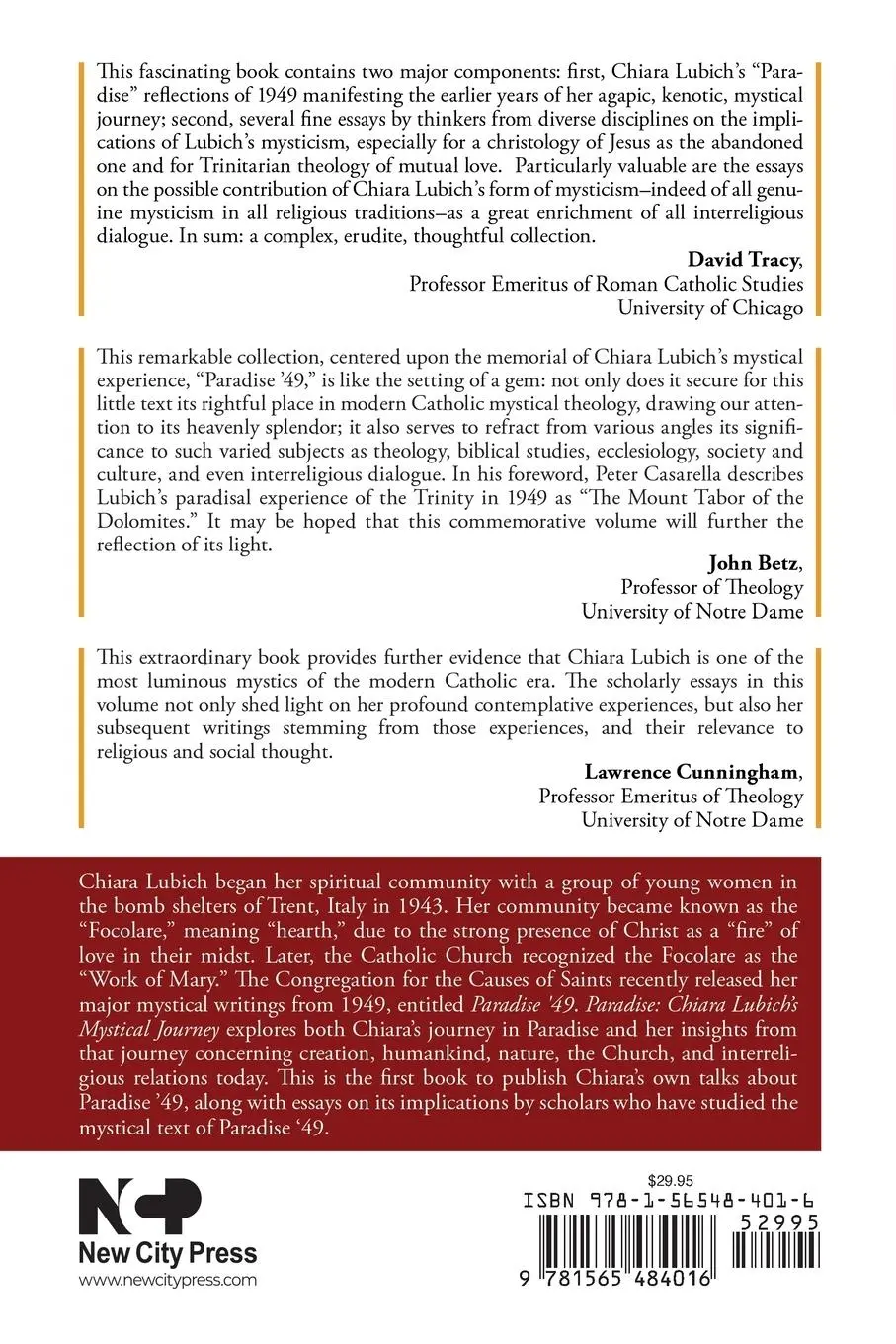 Rückseite: 9781565484016 | Paradise | Reflections on Chiara Lubich's Mystical Journey | Mitchell