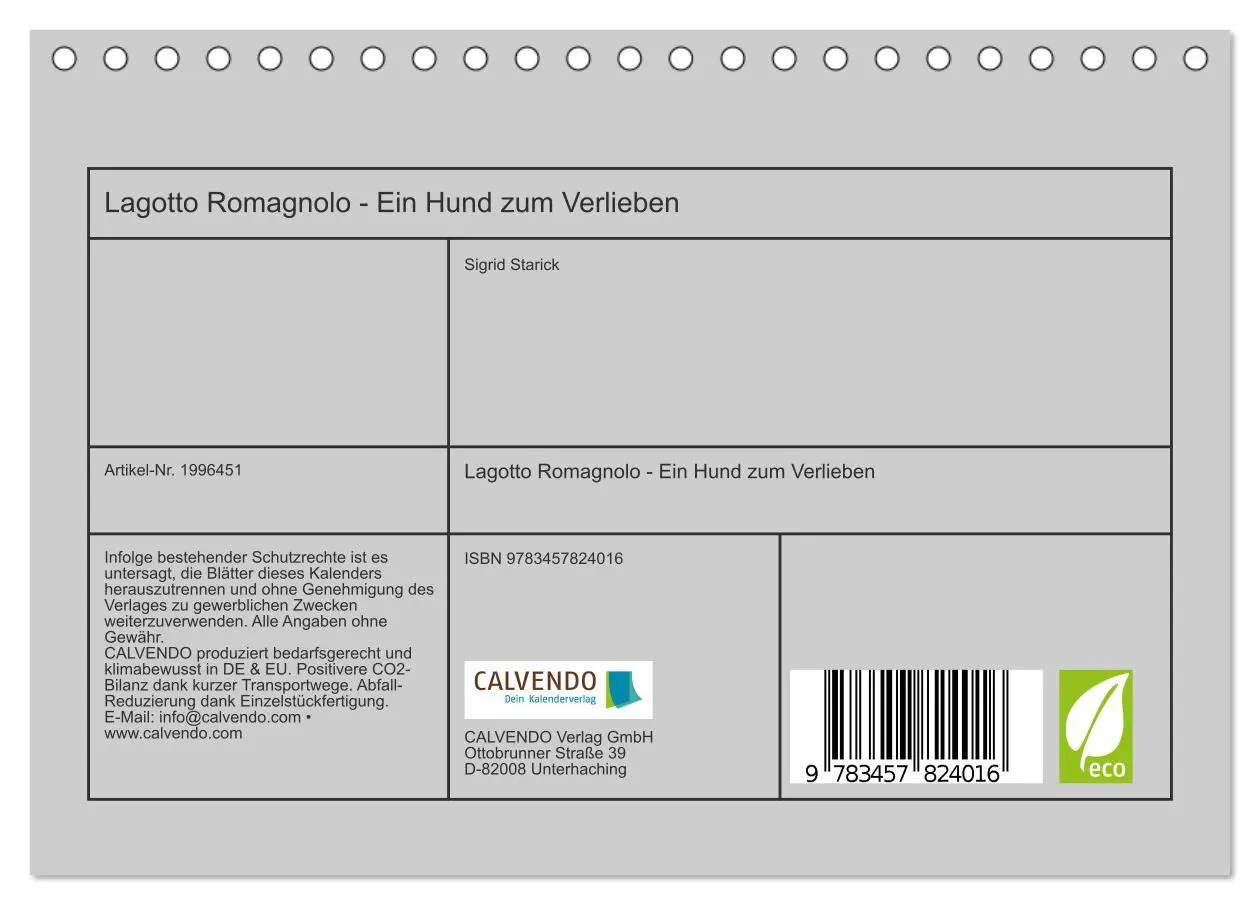 Bild: 9783457824016 | Lagotto Romagnolo - Ein Hund zum Verlieben (Tischkalender 2026 DIN...