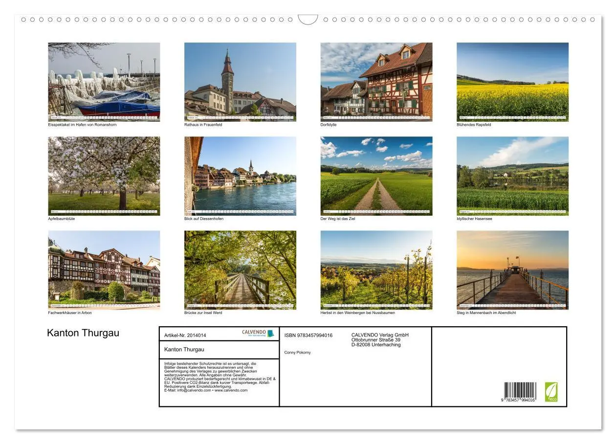 Bild: 9783457994016 | Kanton Thurgau (Wandkalender 2026 DIN A2 quer), CALVENDO...