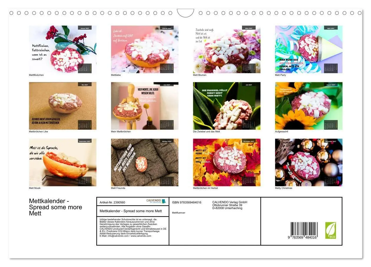 Bild: 9783569484016 | Mettkalender - Spread some more Mett (Wandkalender 2027 DIN A3...