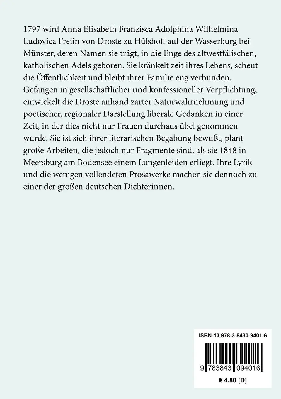 Rückseite: 9783843094016 | Die Judenbuche | Ein Sittengemälde aus dem gebirgichten Westfalen