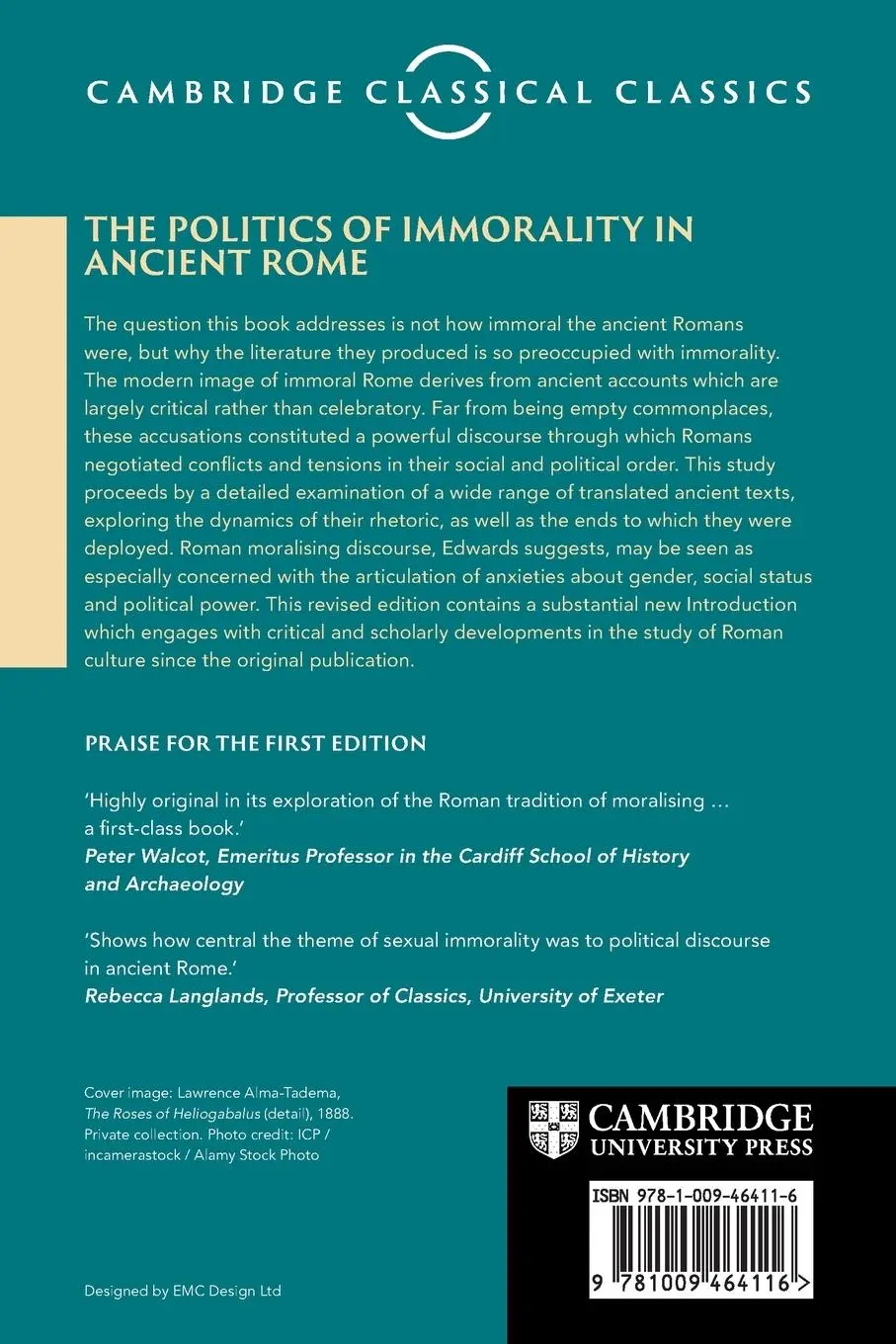 Rückseite: 9781009464116 | The Politics of Immorality in Ancient Rome | Catharine Edwards | Buch