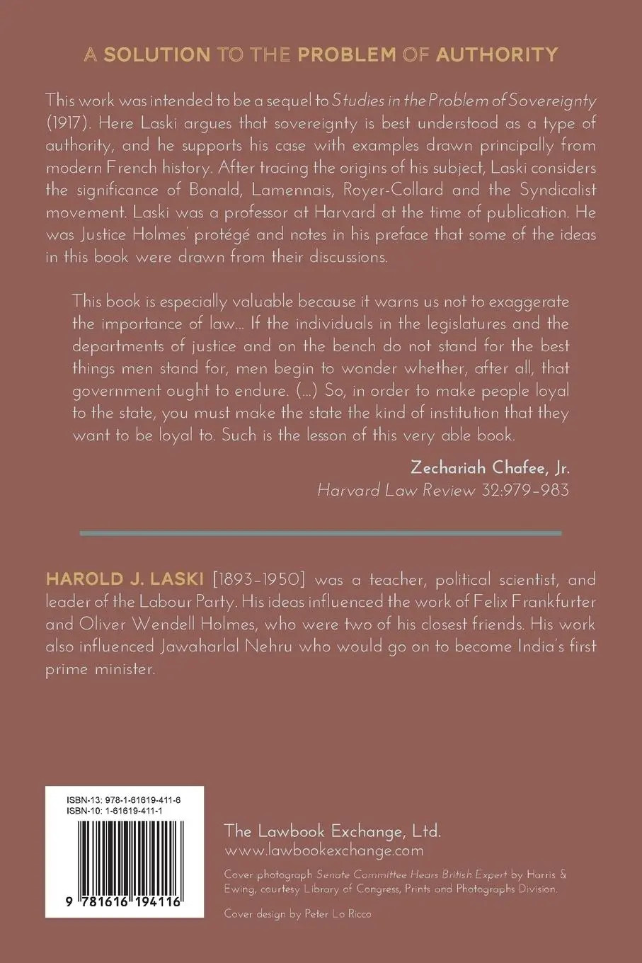 Rückseite: 9781616194116 | Authority in the Modern State | Harold J. Laski | Taschenbuch | 2014