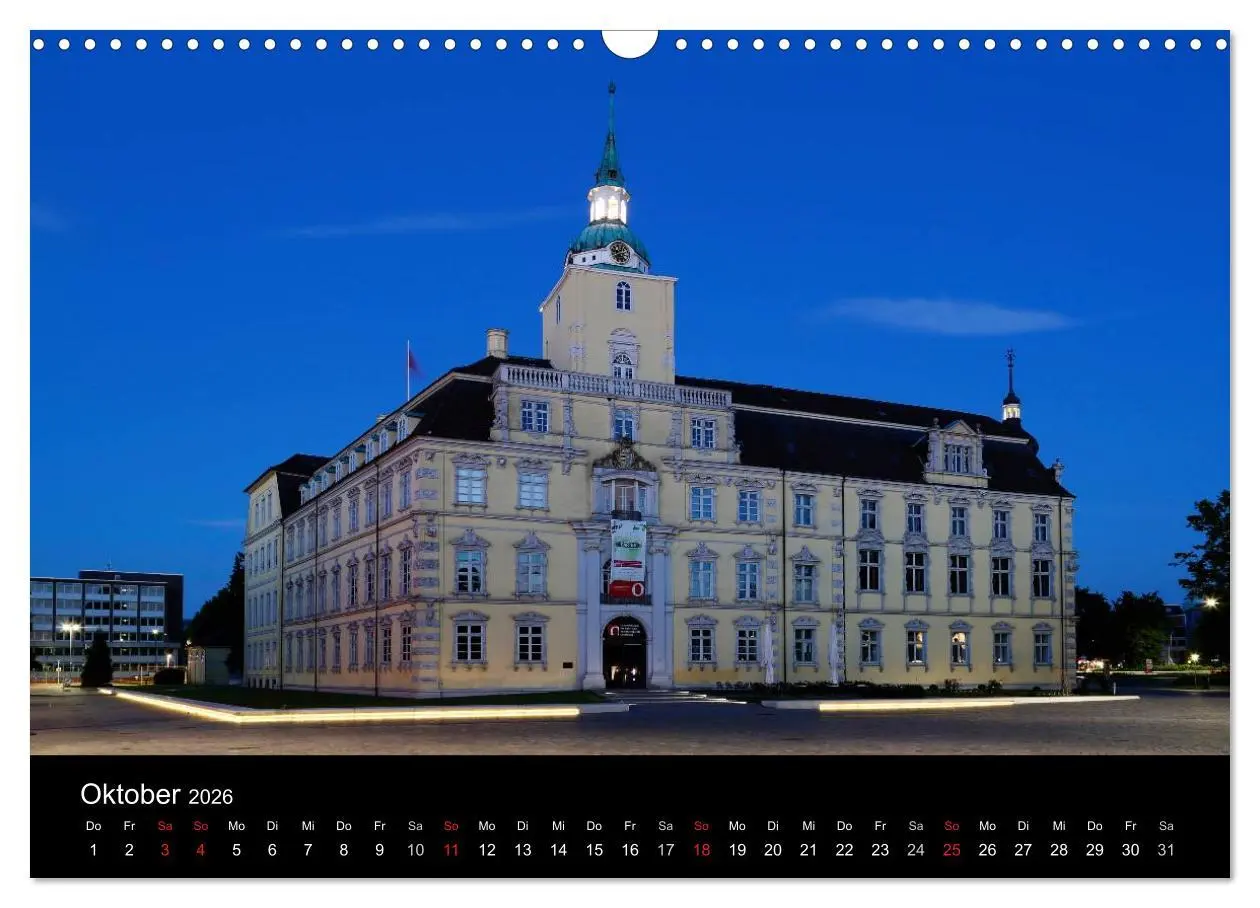 Bild: 9783516074116 | Oldenburg bei Nacht (Wandkalender 2026 DIN A3 quer), CALVENDO...