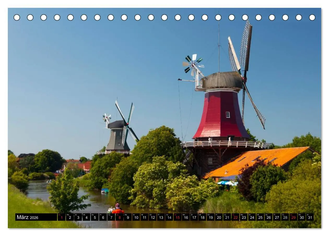 Bild: 9783516144116 | Windmühlen in Deutschland (Tischkalender 2026 DIN A5 quer),...