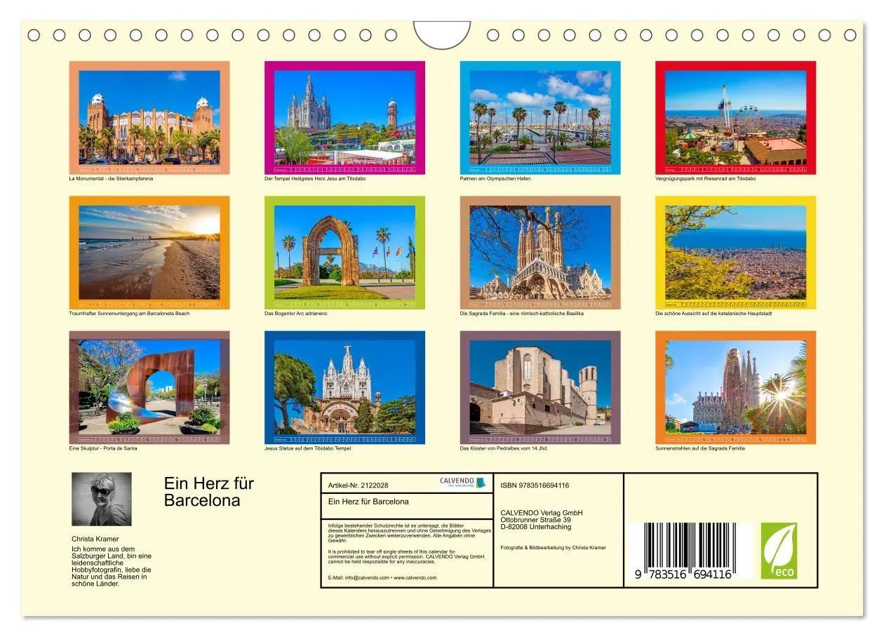 Bild: 9783516694116 | Ein Herz für Barcelona (Wandkalender 2026 DIN A4 quer), CALVENDO...