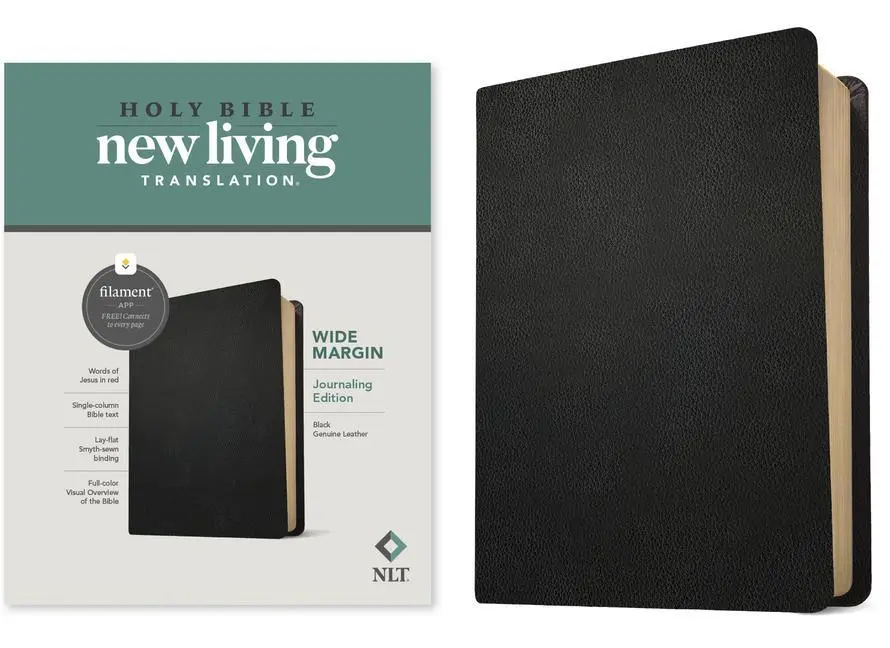 Cover: 9781496474216 | NLT Wide Margin Bible, Filament Enabled (Genuine Leather, Black,...