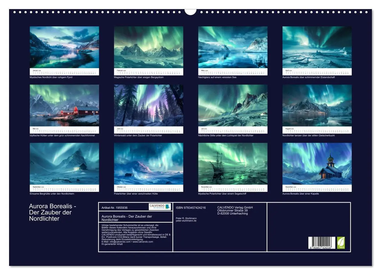 Bild: 9783457424216 | Aurora Borealis - Der Zauber der Nordlichter (Wandkalender 2026 DIN...