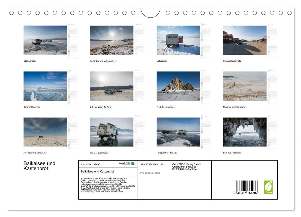 Bild: 9783457664216 | Baikalsee und Kastenbrot (Wandkalender 2026 DIN A4 quer), CALVENDO...