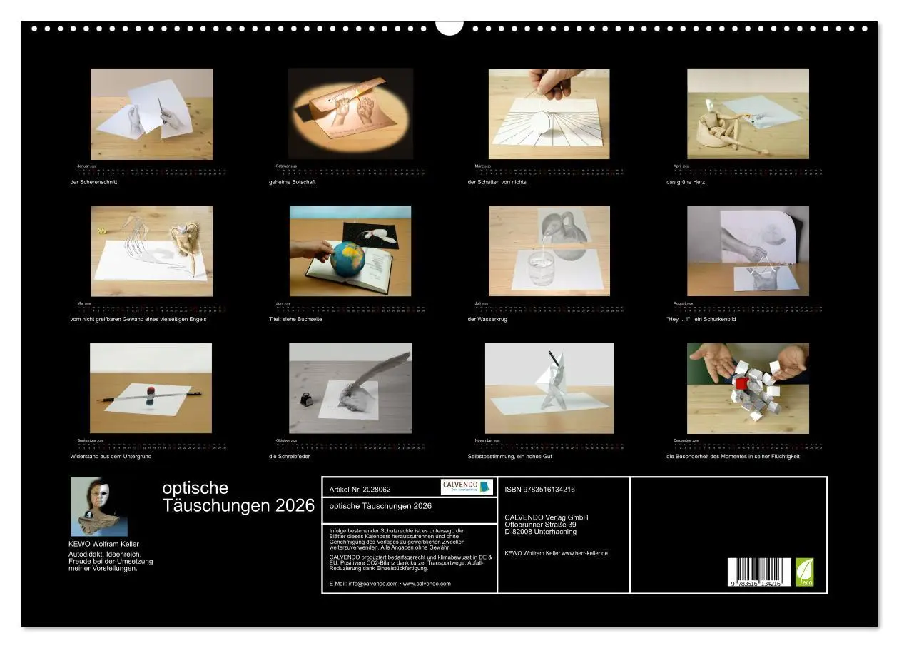 Bild: 9783516134216 | optische Täuschungen 2026 (Wandkalender 2026 DIN A2 quer), CALVENDO...