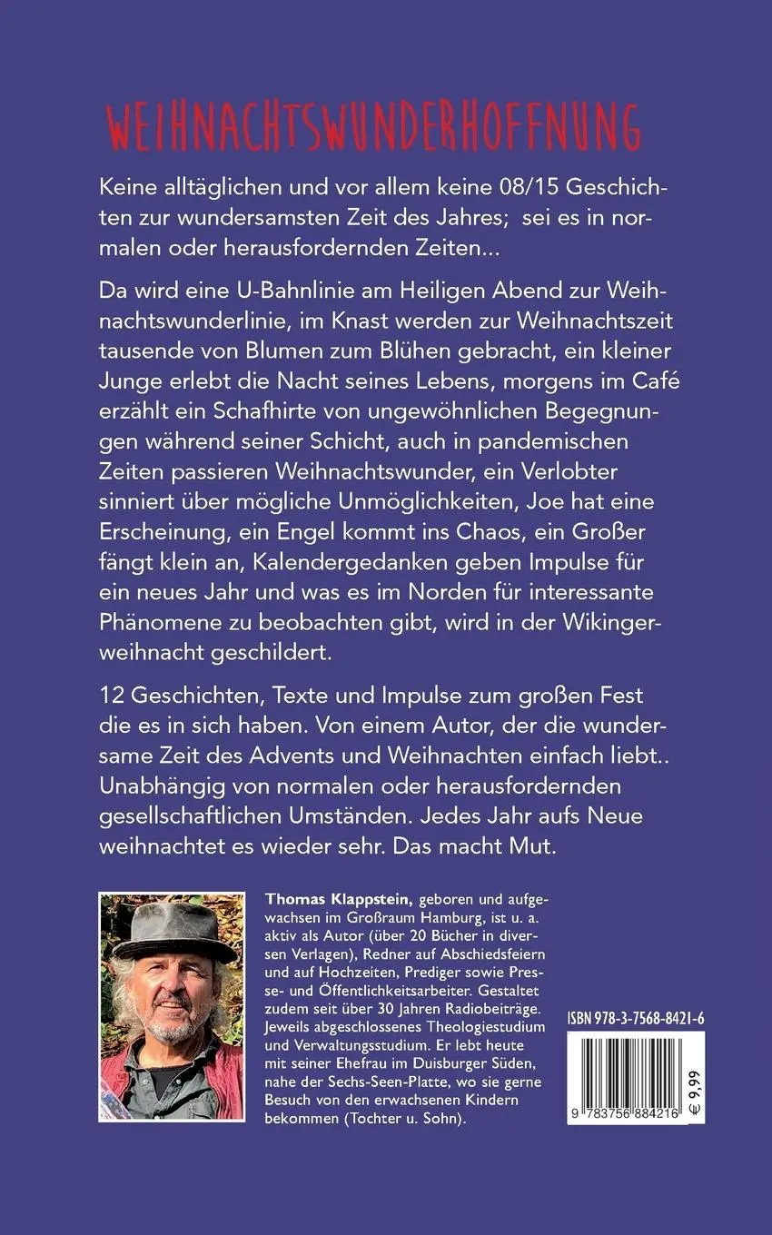 Rückseite: 9783756884216 | Weihnachtswunderhoffnung | Weihnachten ist unterwegs | Klappstein