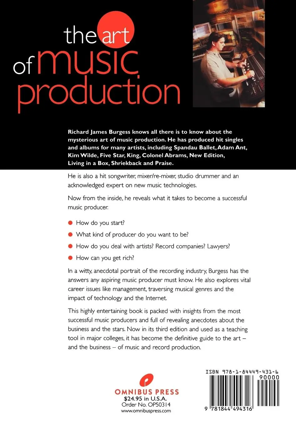 Rückseite: 9781844494316 | The Art of Music Production | Richard James Burgess | Taschenbuch
