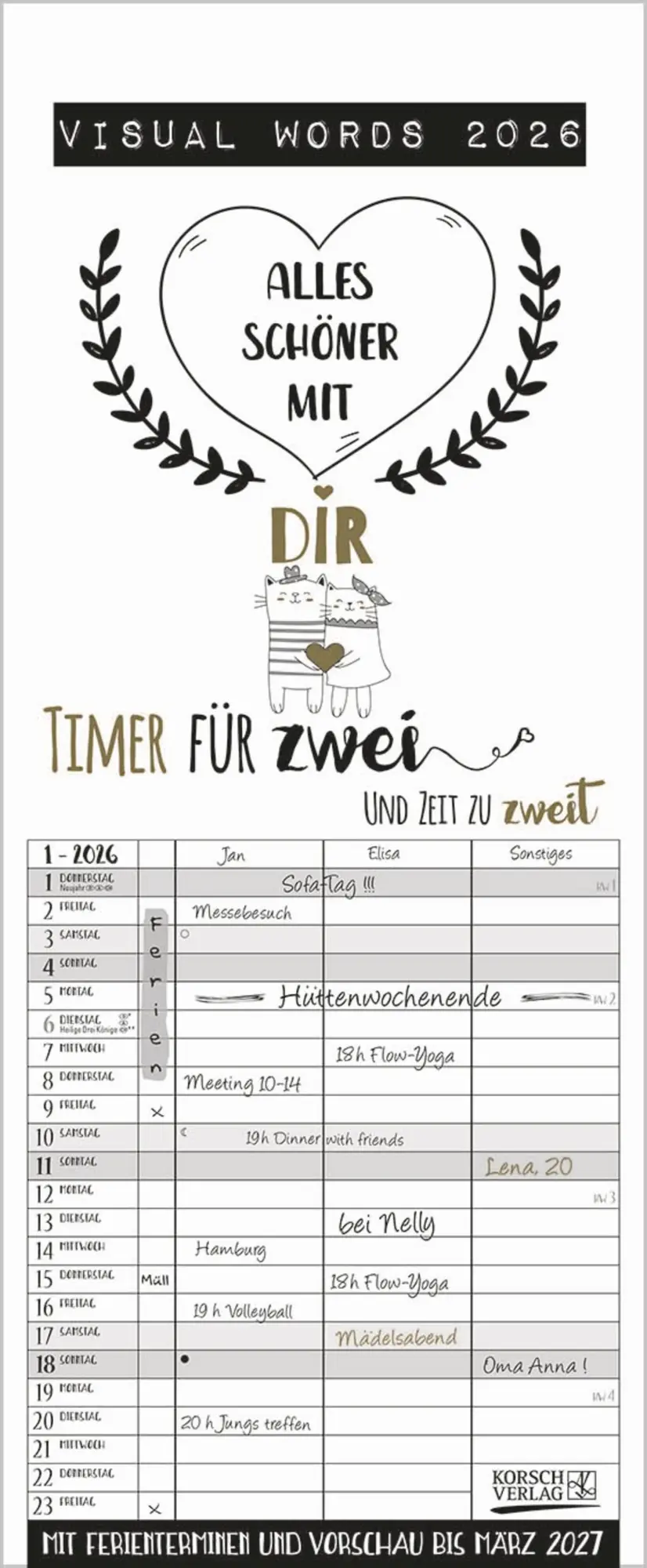 Cover: 9783731884316 | Visual Words Timer für 2 2026 | Verlag Korsch | Kalender | 14 S.