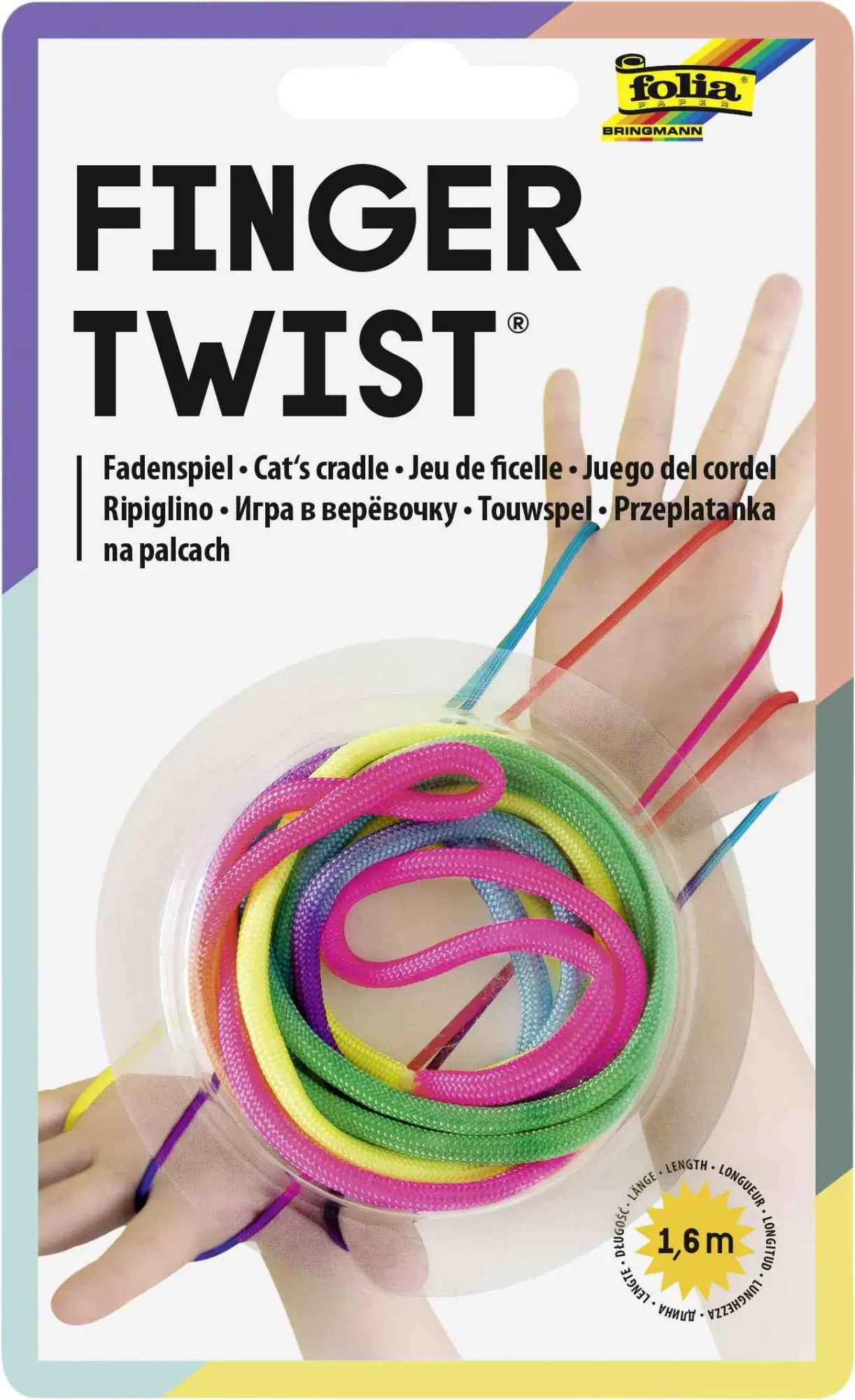 Cover: 4001868114416 | Folia Finger Twist, Fadenspiel 160cm, regenbogen | 33177 | 2024