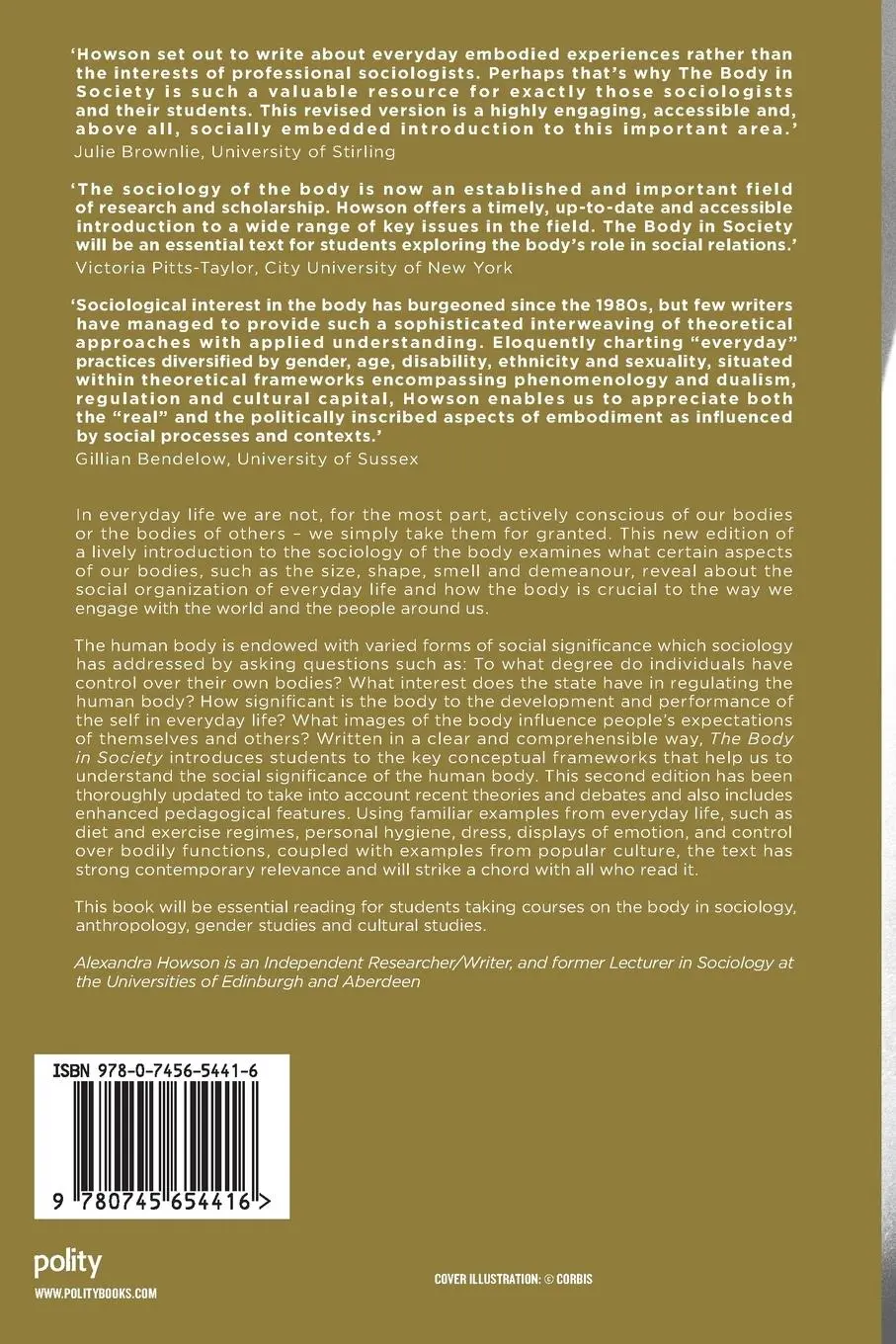 Rückseite: 9780745654416 | The Body in Society | An Introduction | Alexandra Howson | Taschenbuch
