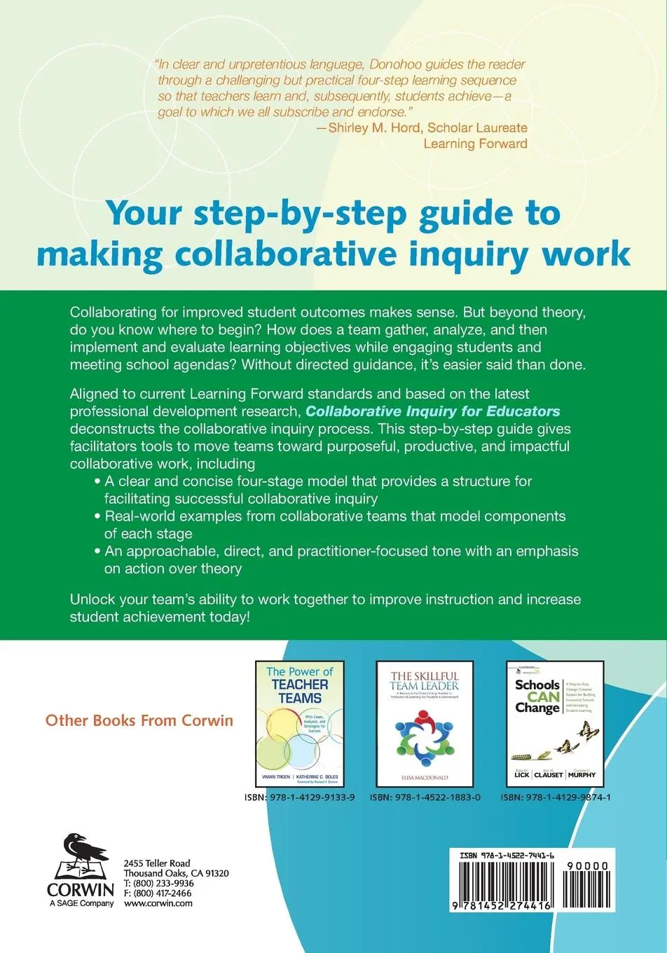 Rückseite: 9781452274416 | Collaborative Inquiry for Educators | Jenni Donohoo | Taschenbuch