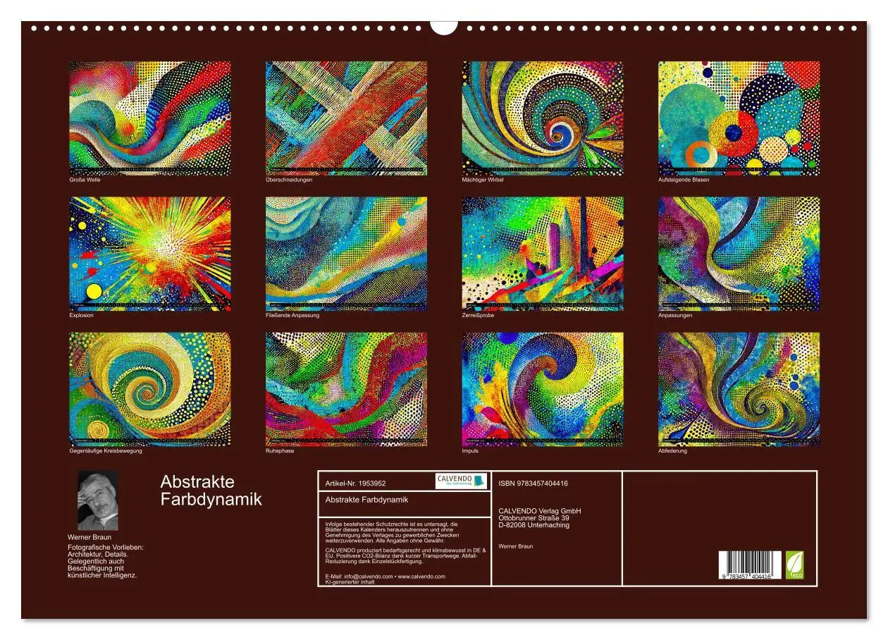Bild: 9783457404416 | Abstrakte Farbdynamik (Wandkalender 2026 DIN A2 quer), CALVENDO...