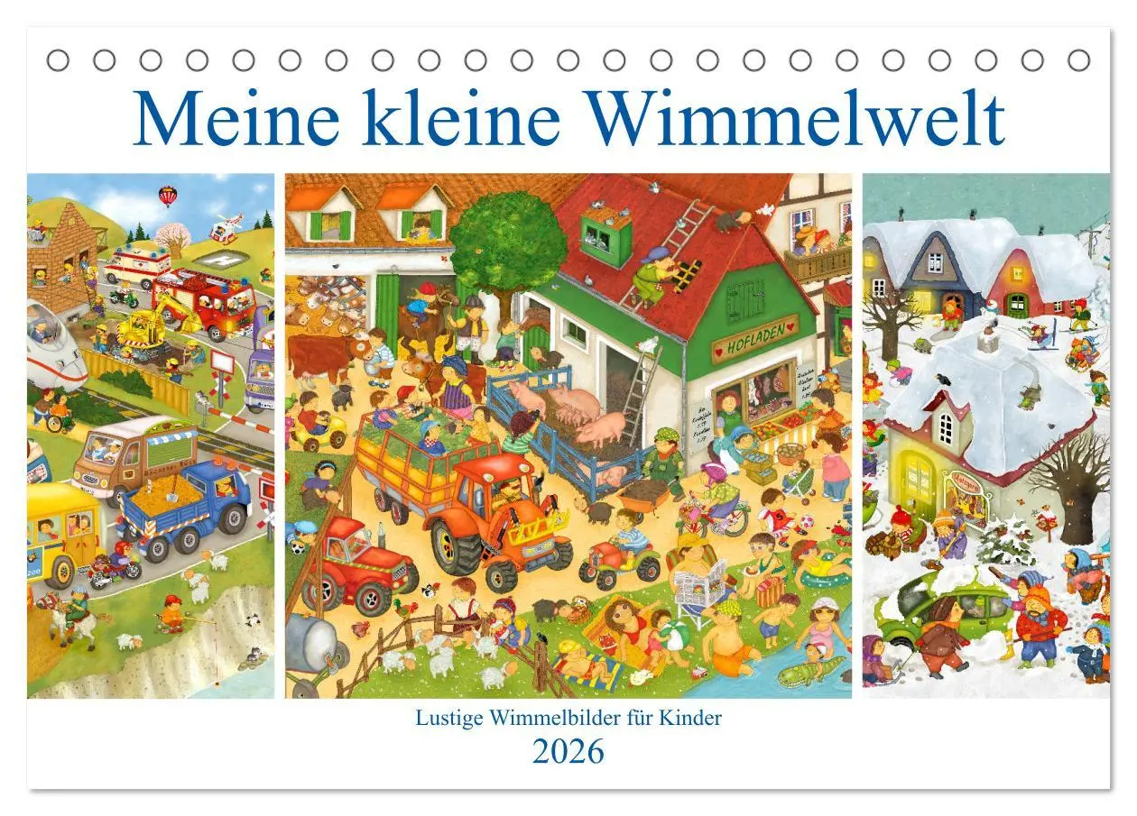 Cover: 9783457884416 | Meine kleine Wimmelwelt (Tischkalender 2026 DIN A5 quer), CALVENDO...