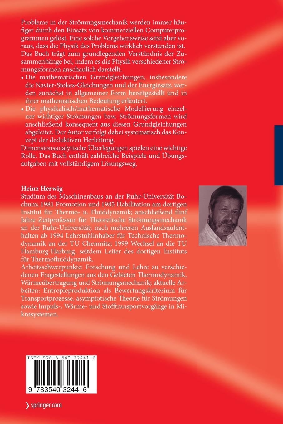 Rückseite: 9783540324416 | Strömungsmechanik | Heinz Herwig | Taschenbuch | Deutsch | 2006