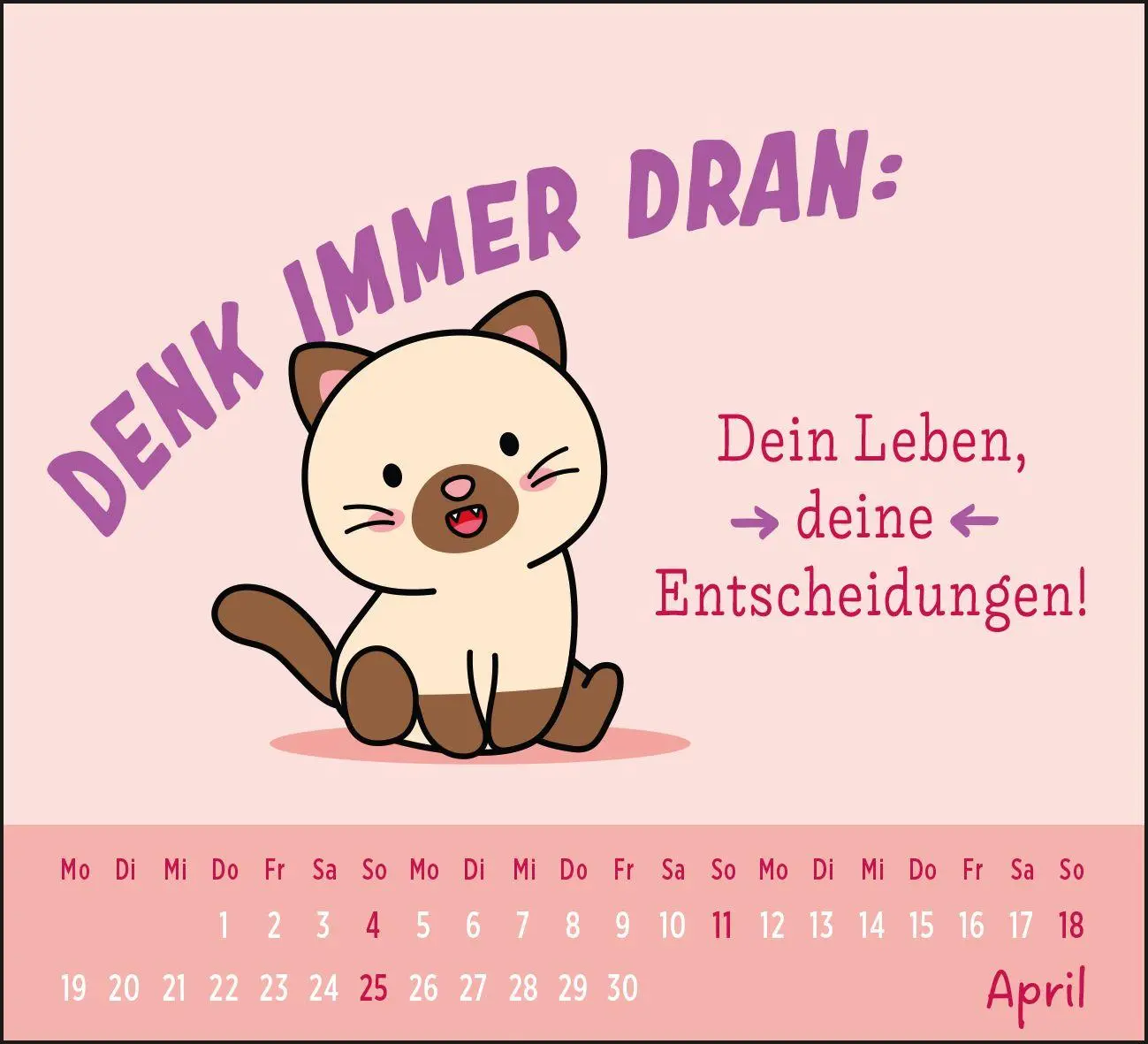 Bild: 4036442014516 | Mini-Kalender 2027: Der kleine Katzenliebe Kalender | Groh Verlag