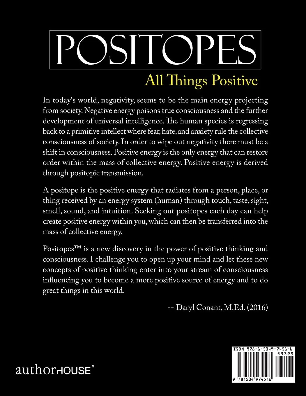 Rückseite: 9781504974516 | Positopes | All Things Positive | Daryl Conant | Taschenbuch | 2016